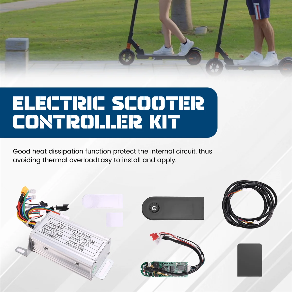 Durable 36V 350W Brushless Controller+Bluetooth Meter+Extension Cord Kit for Xiaomi M365/M365 Pro Electric Scooter Peaceful Pleasures Health and Wellness