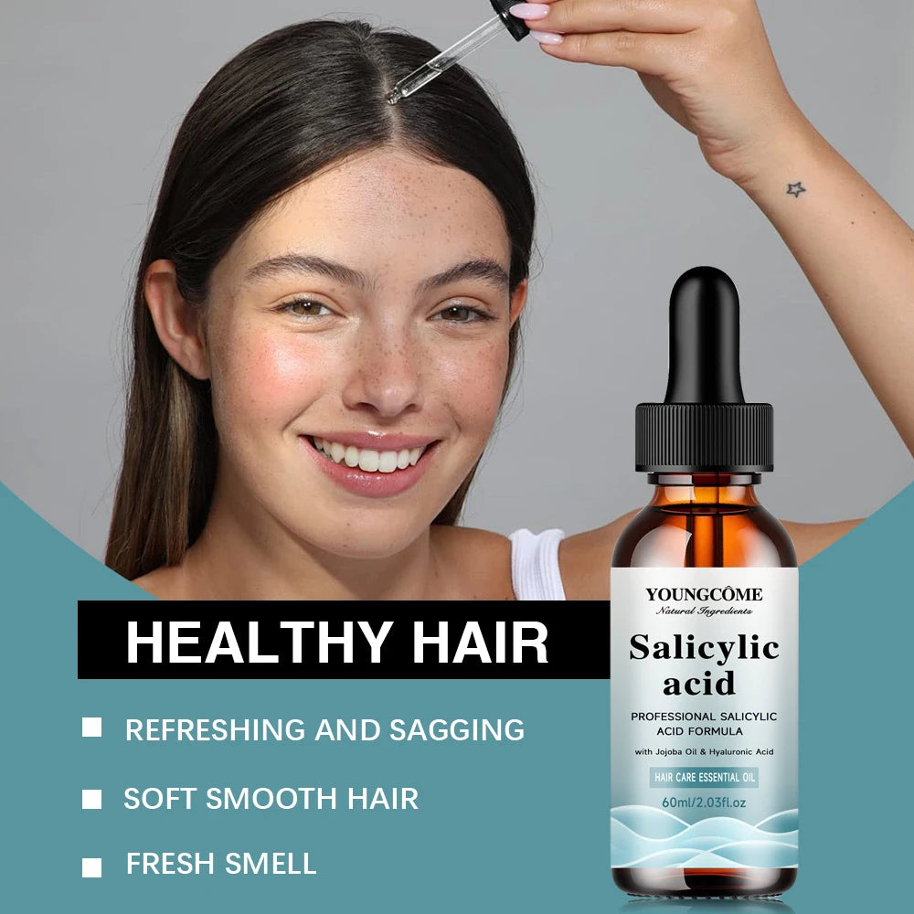 Salicylic Acid Hair Shampoo Magical Repair Damage Frizzy Soft Smooth Shiny Hair Deep Clean Moisturizing Keratin Hair Care Essent Peaceful Pleasures Health and Wellness