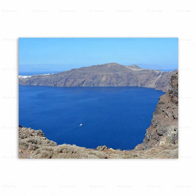 1PC Santorini Greece Island and The Aegean Sea Landscape Print Art Canvas Poster For Living Room Decoration Home Wall Framele Peaceful Pleasures Health and Wellness 11 20x30cm Unframed