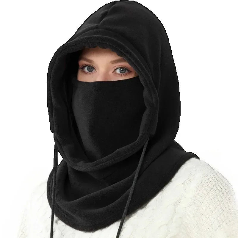 Winter Balaclava Knit Hood – Windproof Drawstring Mask Unisex