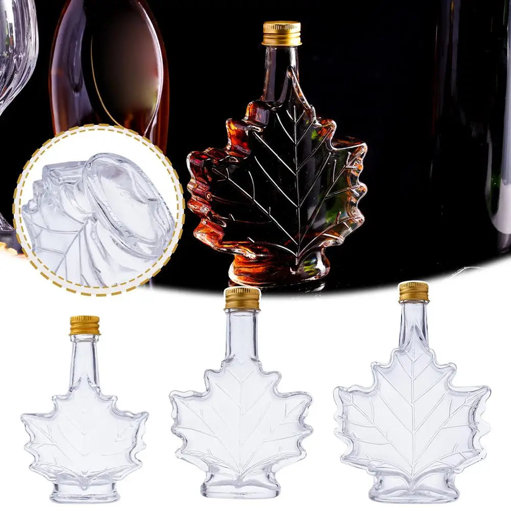 Mini Glass Whisky Leaf Shape Bottles for Liquor Peaceful Pleasures Health and Wellness