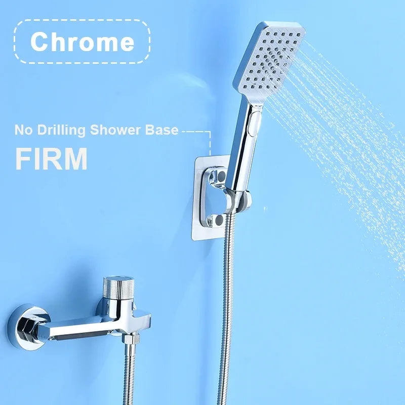 Gray Waterfall Bathtub Faucet & Hand Shower | Brass Wall Mount