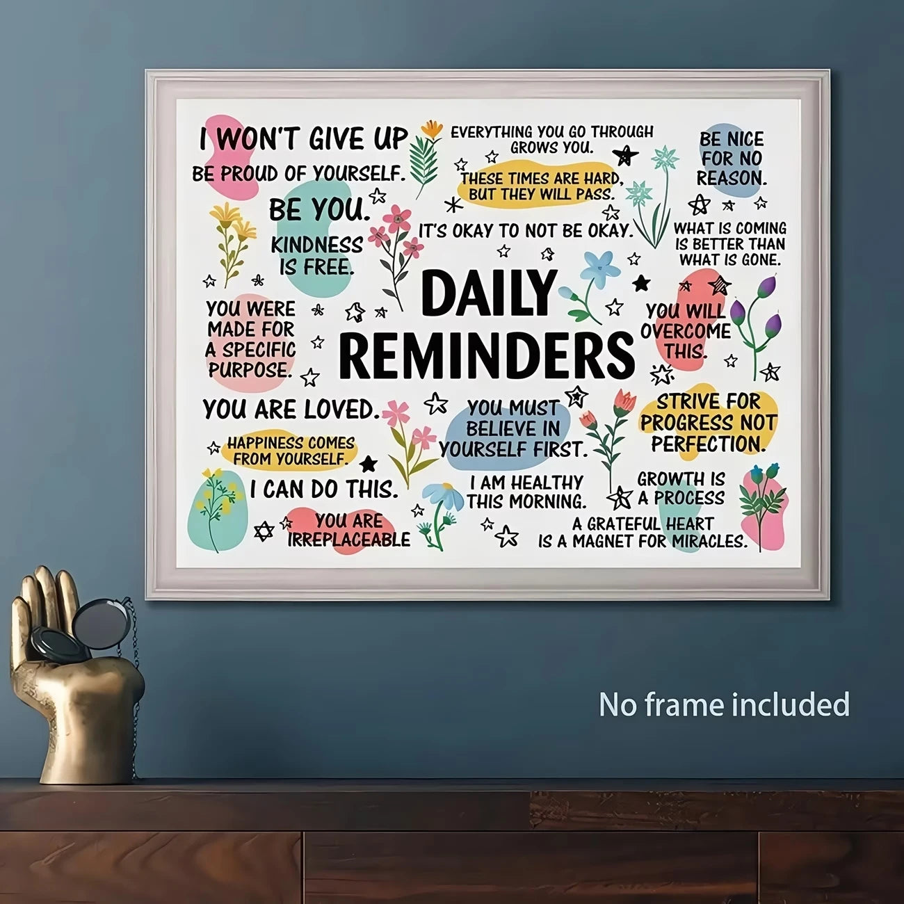 Inspirational Quote Canvas Wall Art Print | Vibrant Letter Design