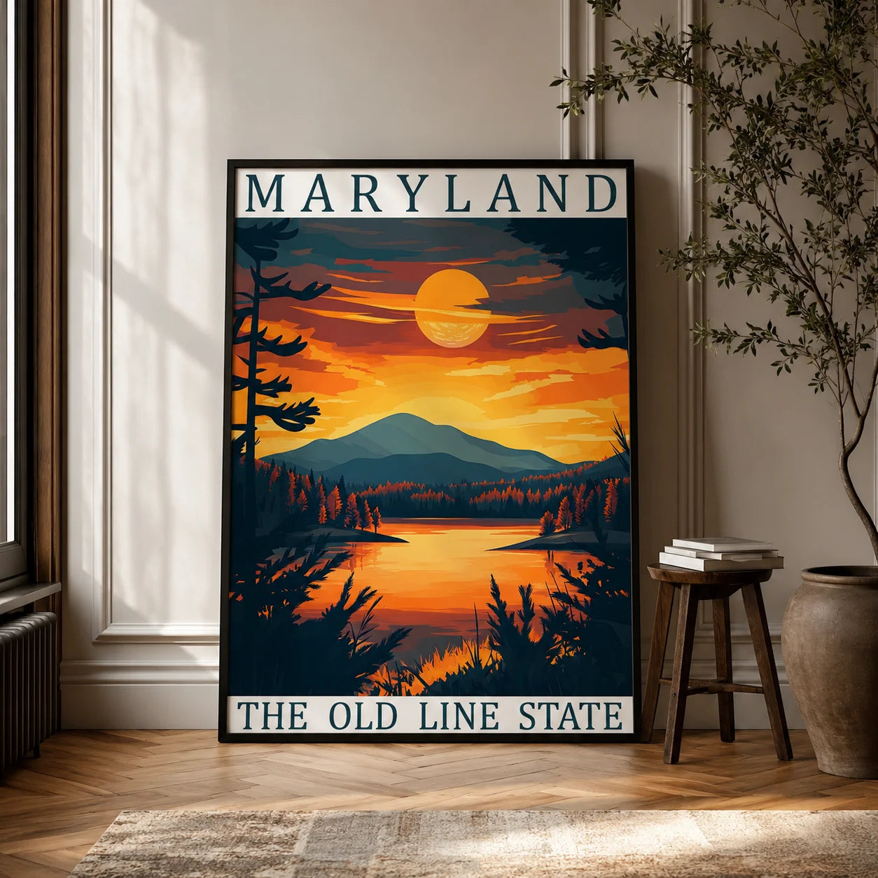 Western Landscape Canvas Wall Art | Vintage Poster Print Canvas Wall Art Peaceful Pleasures Health and Wellness