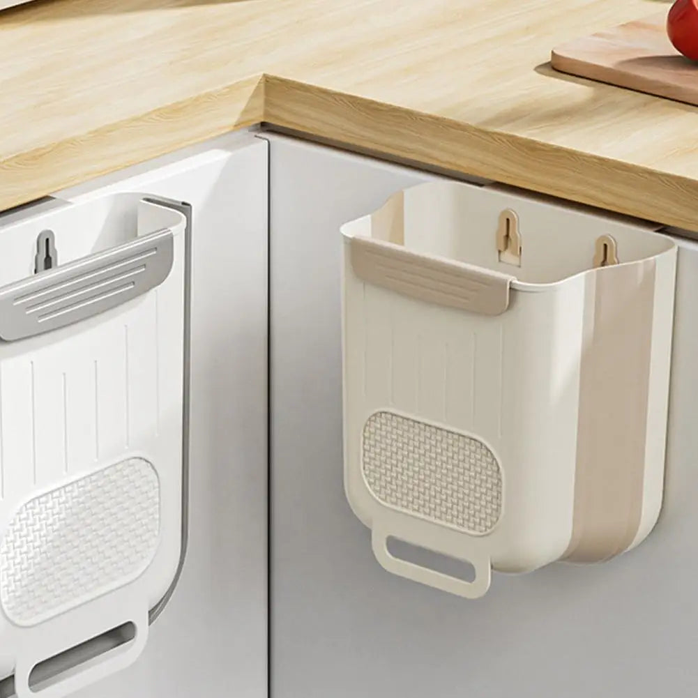 Foldable Hanging Kitchen Trash Can – Cabinet Door Waste Bin 6L Cabinet Door Trash Bin Peaceful Pleasures Health and Wellness
