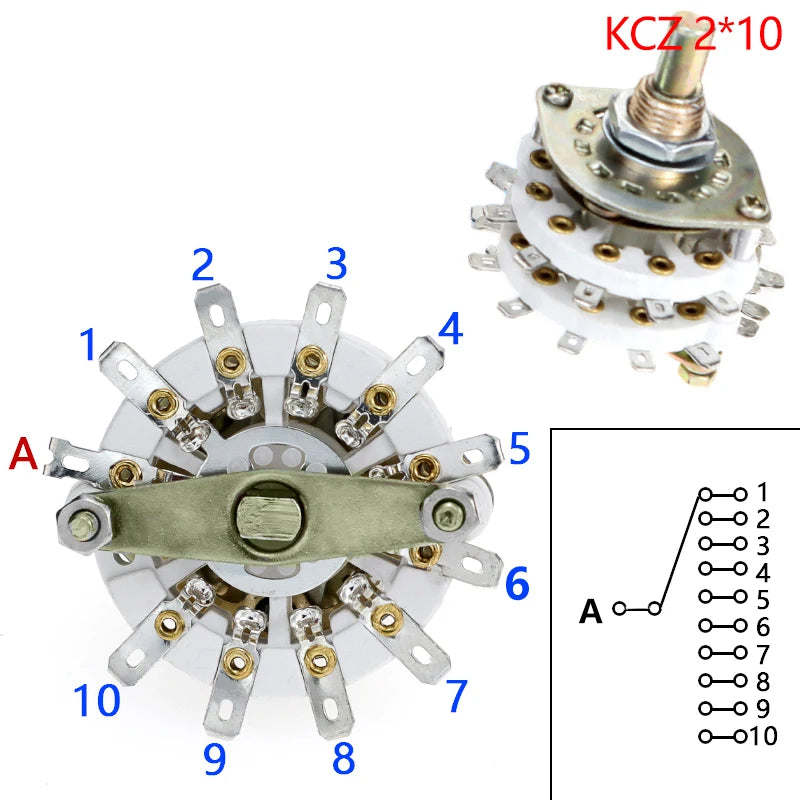 Rotary Switch Selector with Cap | 2 Pole & 4 Pole Multi-Position