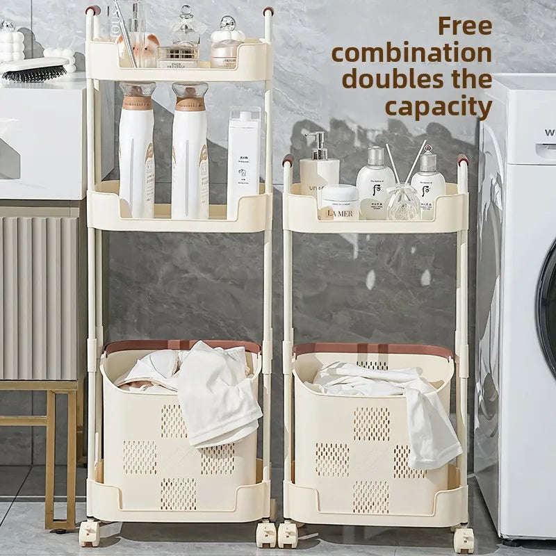 Multi-Functional Laundry Hamper for Home - Large Movable Clothes Basket with Storage Shelf, Bathroom Organizer & Sorting Rack Peaceful Pleasures Health and Wellness