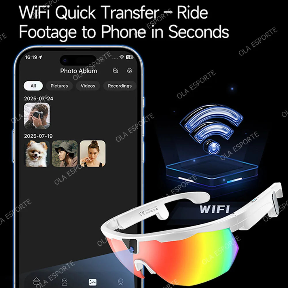 4K AI Smart Cycling Glasses | Camera, BT & AI Translation