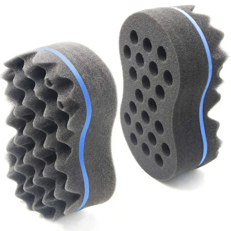 Curly Hair Styling Sponge Brush Double Sided Sponge Brushes Multi-holes Side Braid Twist Hair Curl Wave hair brush for Afico Peaceful Pleasures Health and Wellness