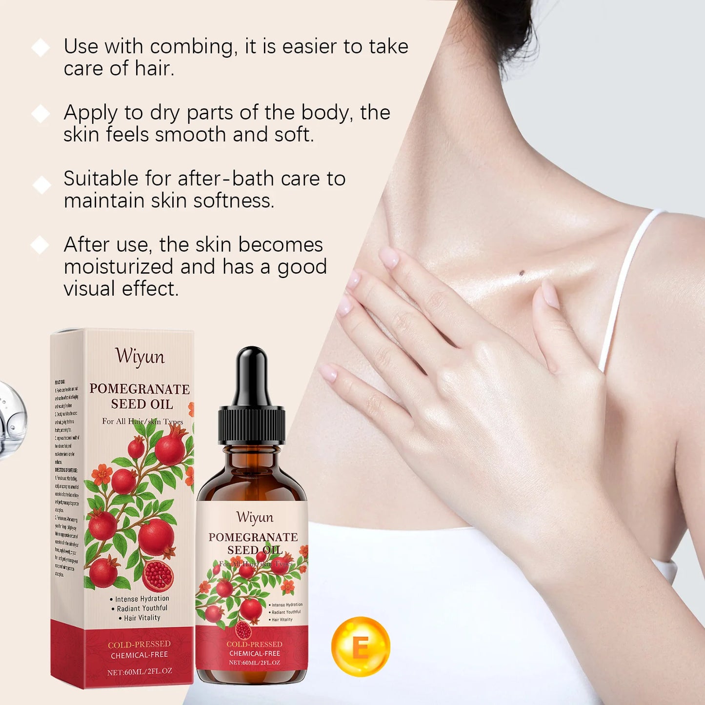 WIYUN Pomegranate Seed Body Oil – Deep Hydration & Firm Skin 60ml