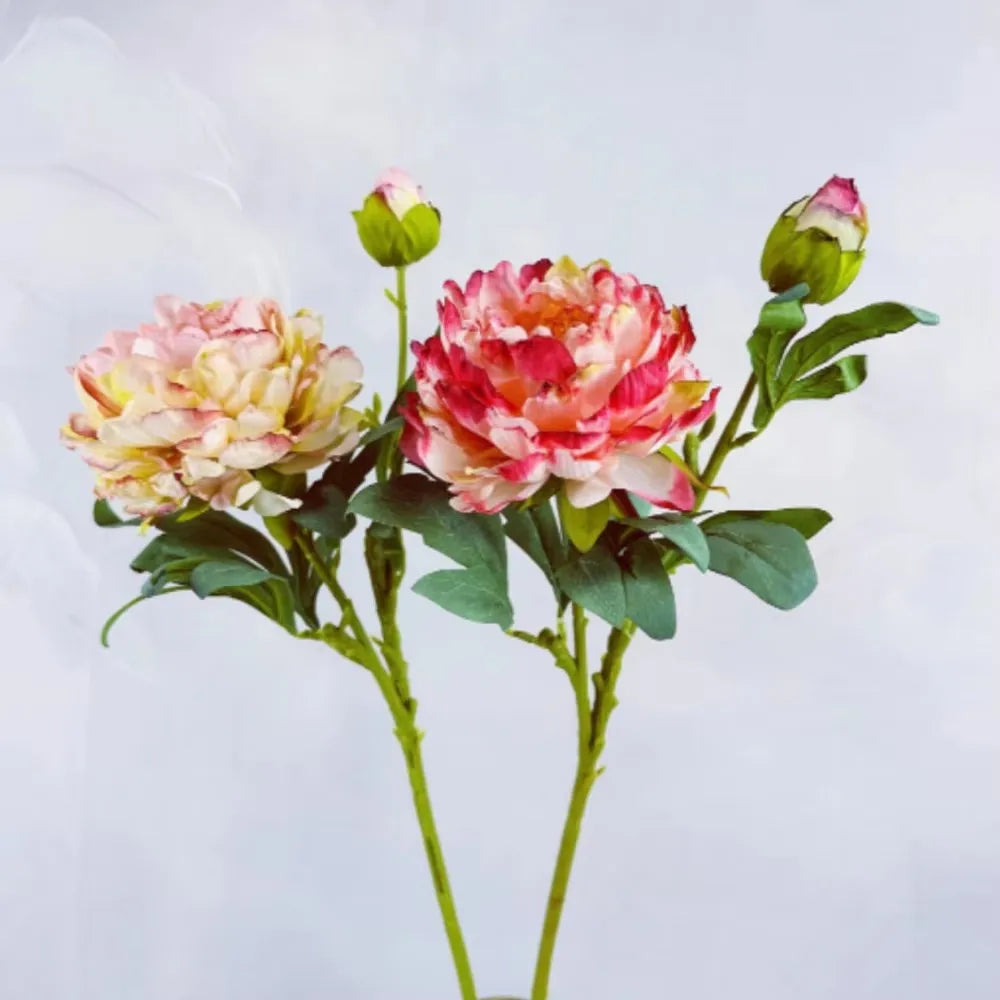 Large Silk Peony Artificial Flowers 2 Heads | Wedding Home Decor