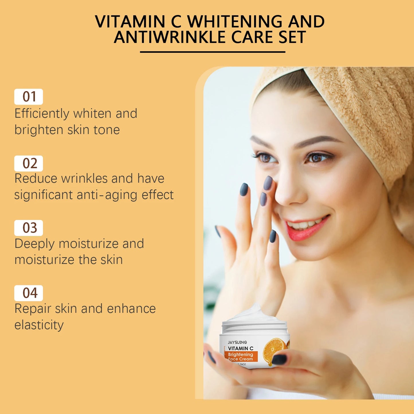 Jaysuing Vitamin C Skincare Set – 5-Piece Face Care Kit