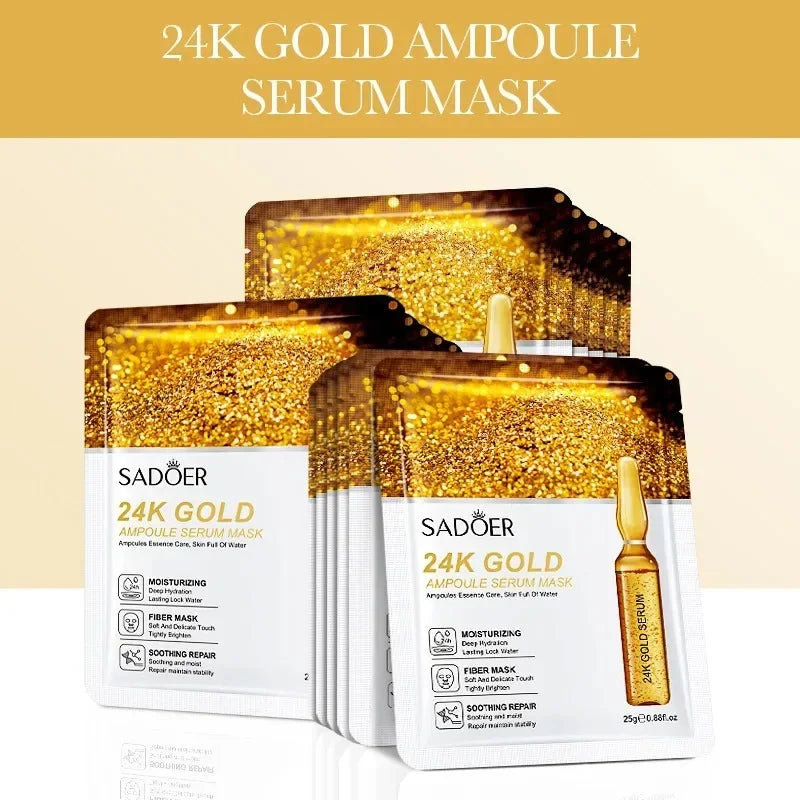 24K Gold Vitamin C Face Mask Set – Moisturizing & Firming Peaceful Pleasures Health and Wellness
