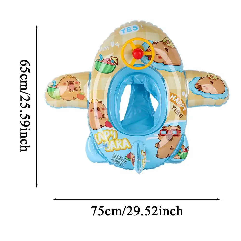 Inflatable Capybara Pool Float Cartoon Animal Floating Raft Kids Swimming Floatie For Summer Party Lake Beach Backyard Garden Peaceful Pleasures Health and Wellness B