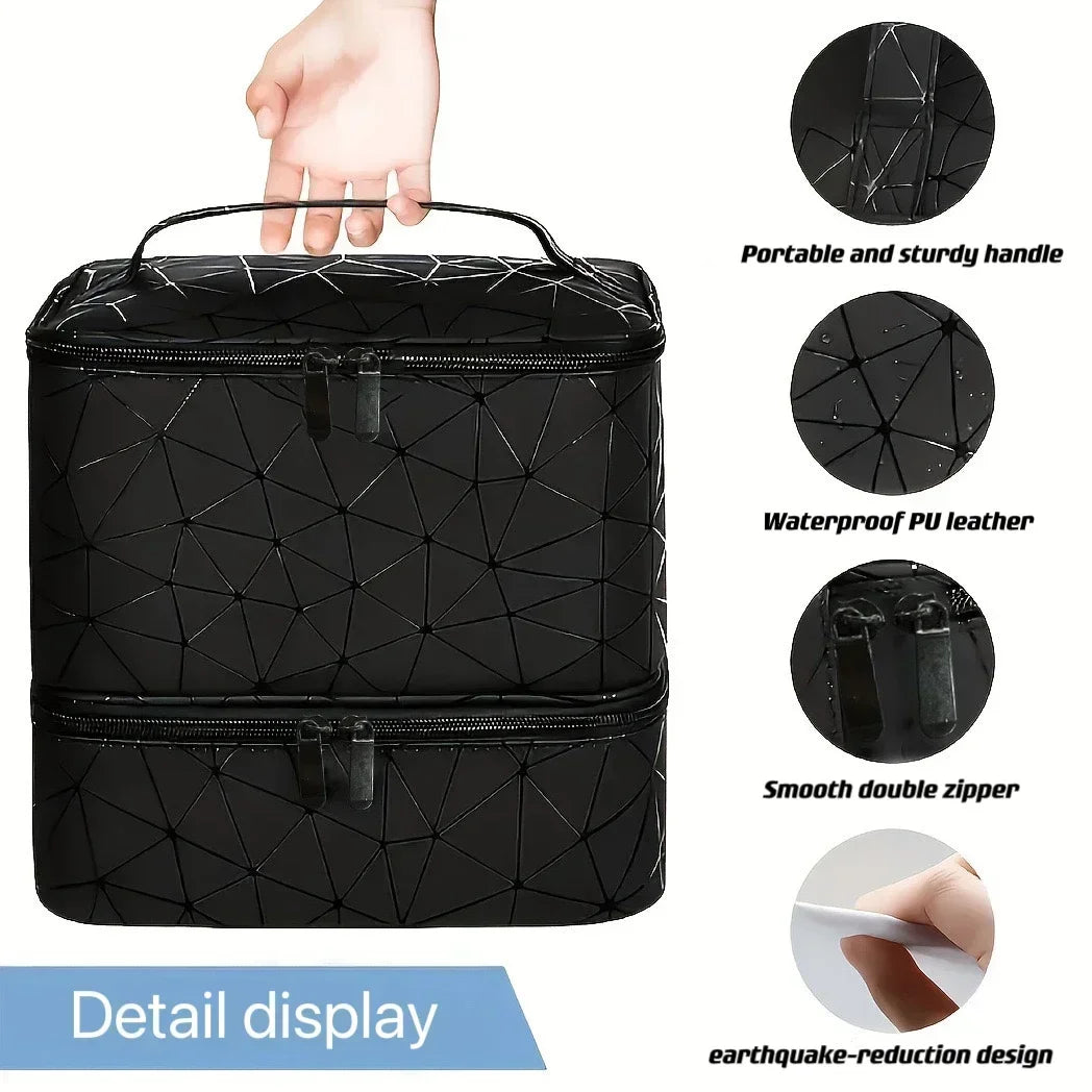 Double-Layer Nail Polish & Essential Oil Travel Organizer Bag