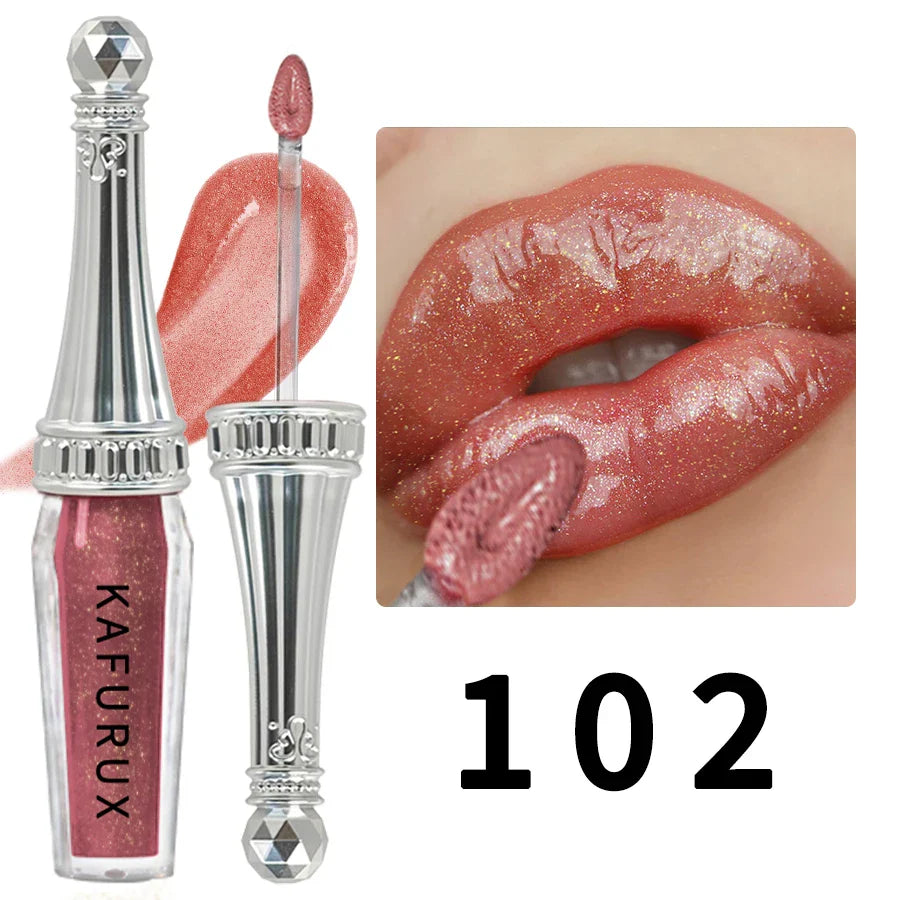 KAFURUX 6-Color Glitter Lip Gloss – Shimmer Pearlescent Set