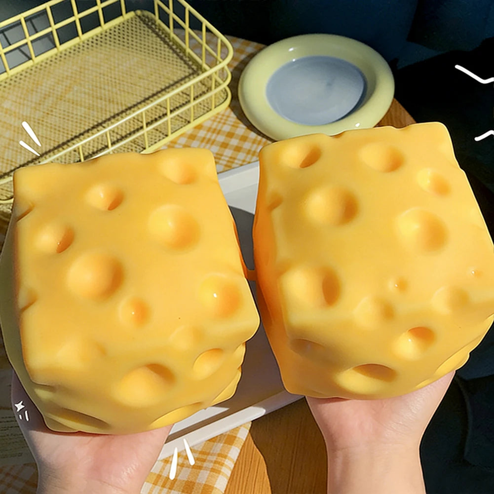 Cute Cheese Mochi Squeeze Toy | Soft TPR Fidget Sensory Toy