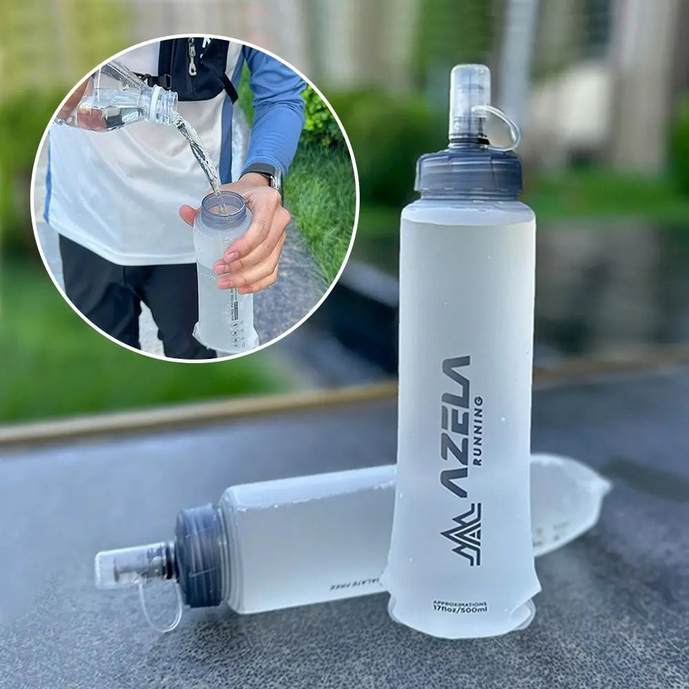 250/500ml Summer Folding Sport Water Bottle Portable Lightweight Soft Water Bag Hiking Running Water Cup Outdoors Peaceful Pleasures Health and Wellness