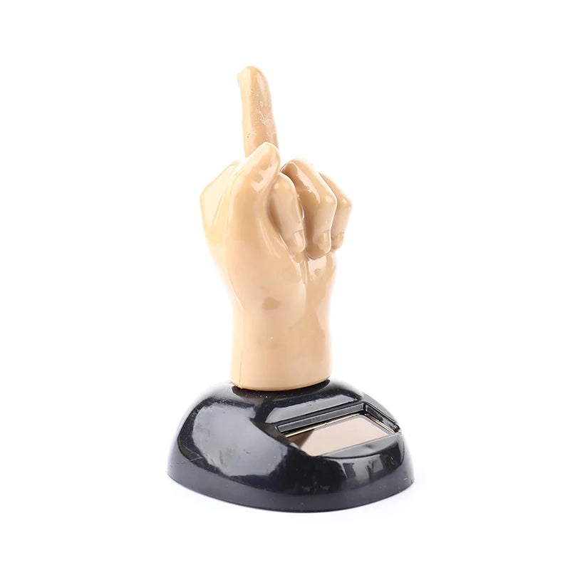 Solar Powered Middle Finger Dancing Car Bobblehead Ornament