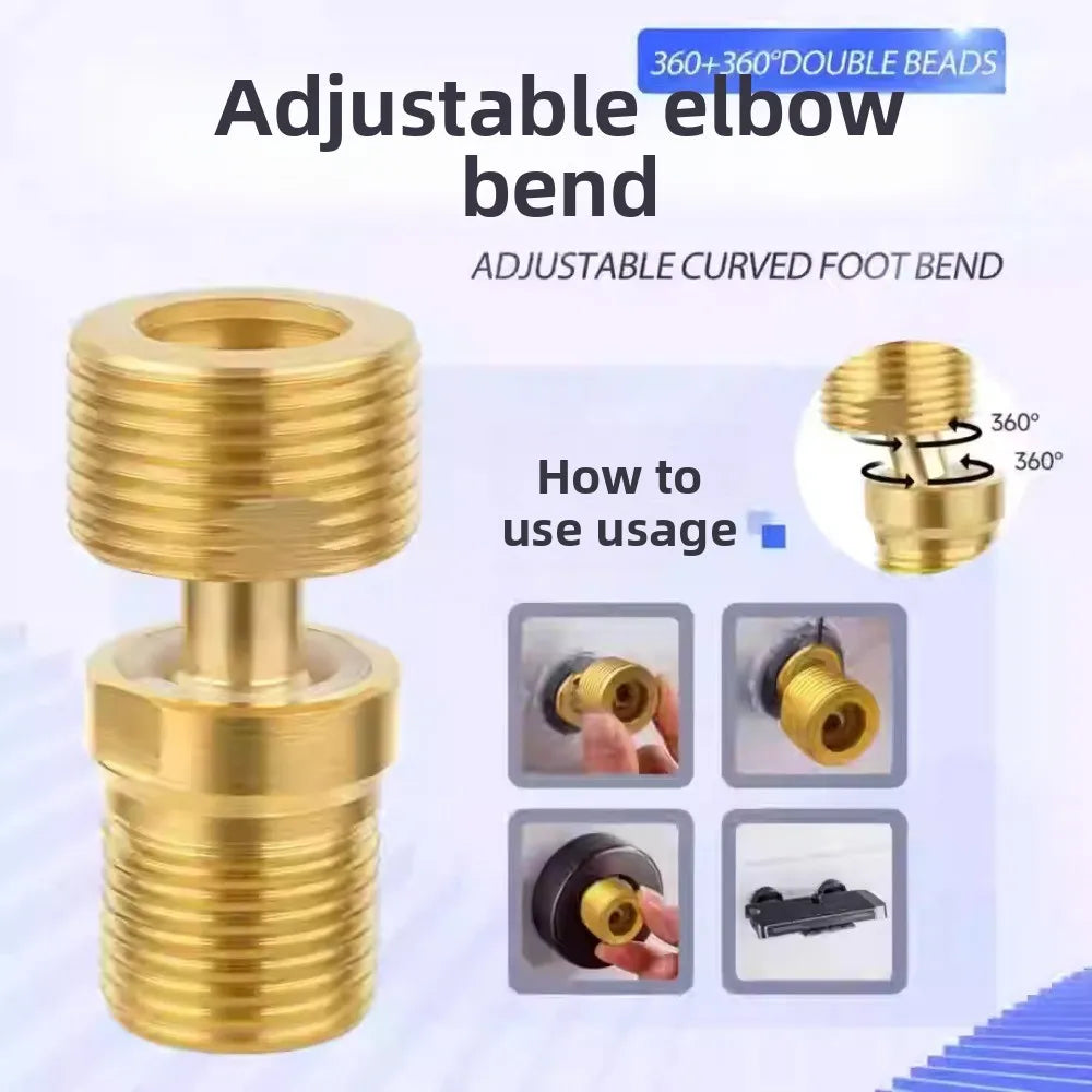 Brass Angled Shower Faucet Adapter | Wall Mounted Angle Adjust
