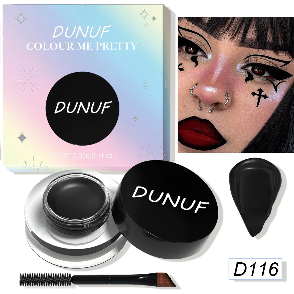 DUNUF Cream Eyeshadow & Eyeliner Gel – 12 Matte Shades