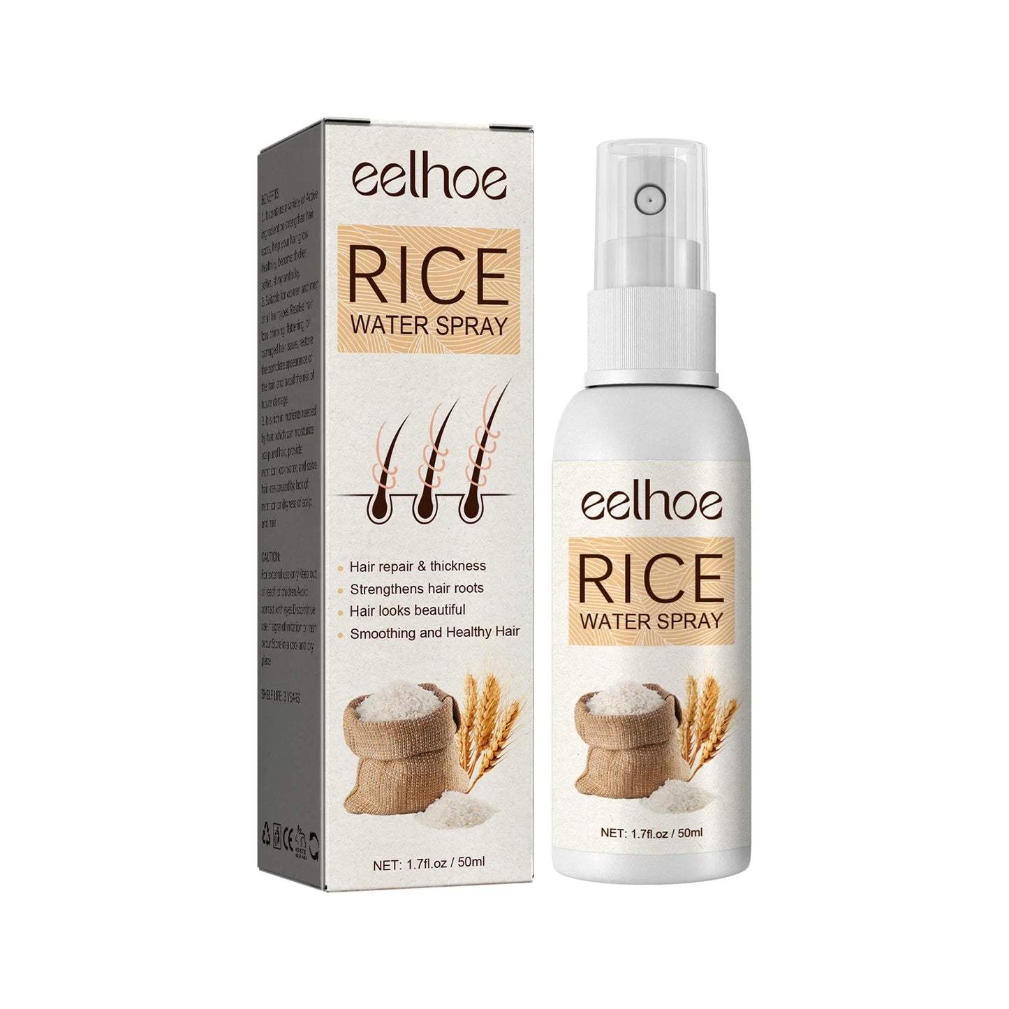 EELHOE Rice Water Hair Growth Spray – Repair & Nourish 50ml
