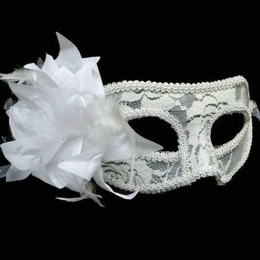 Lace Floral Half-Face Venetian Masquerade Mask | Halloween Party Masquerade Mask Oasis Select
