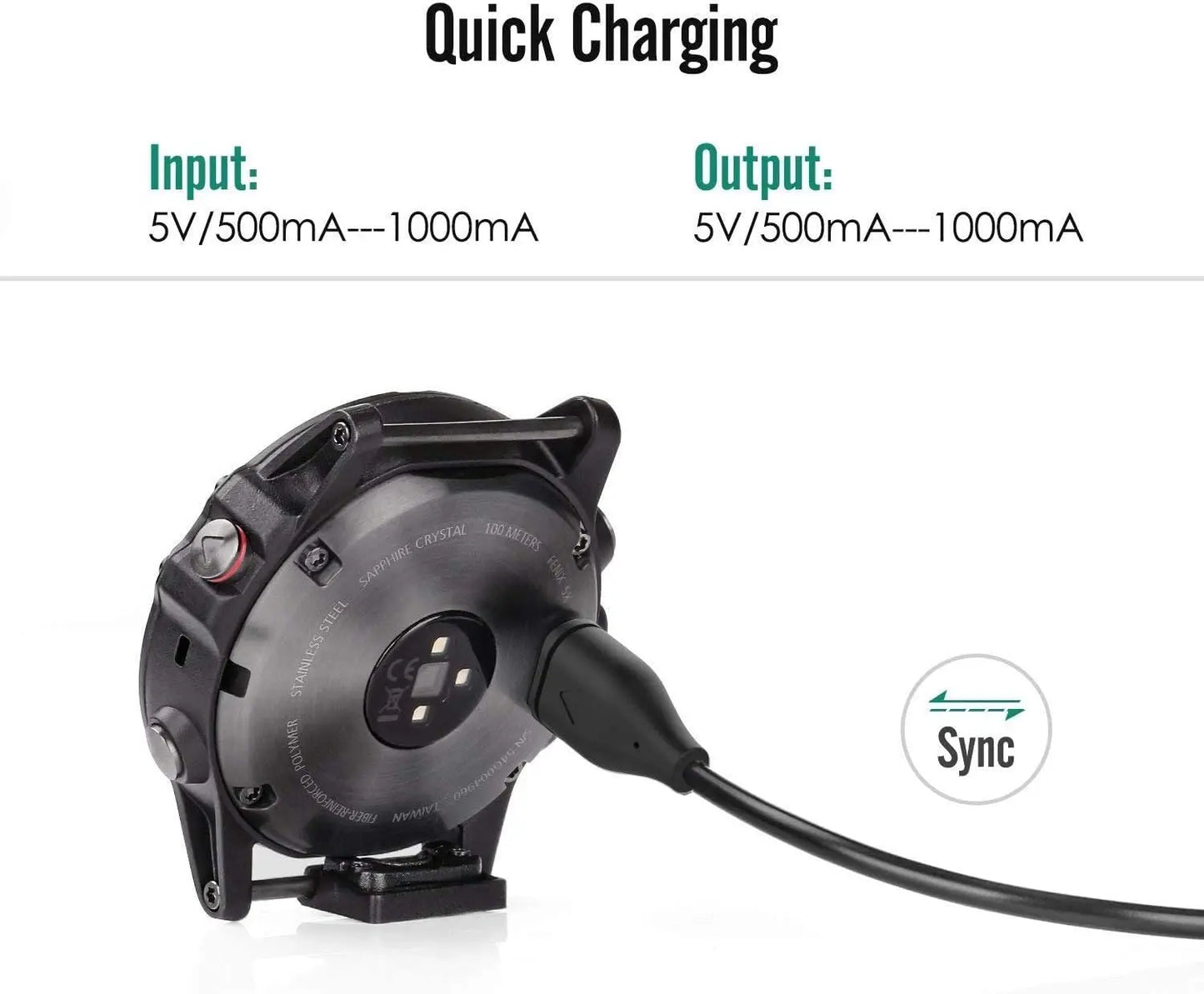 USB Charger for Garmin Vivosmart 5 & Vivomove 3/3S Peaceful Pleasures Health and Wellness