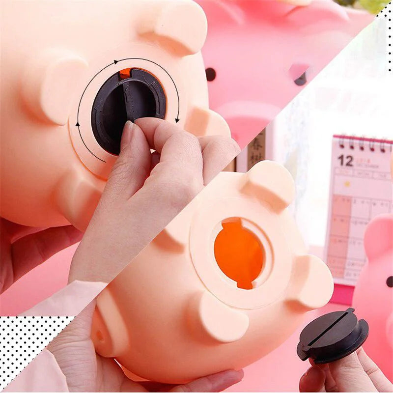 Shatterproof Golden Pig Coin Bank Rubber Piggy Bank Fortune Symbol for Kids Savings & Home Decoration Peaceful Pleasures Health and Wellness