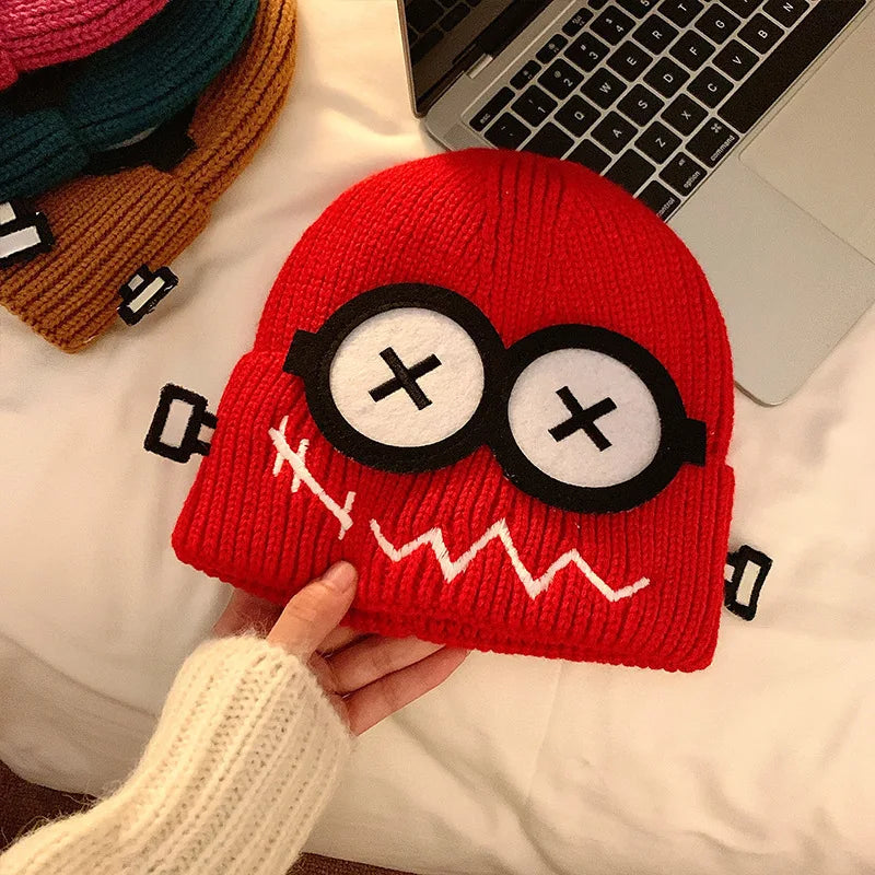Cute Cartoon Knit Beanie | Funny Warm Winter Hat for Women