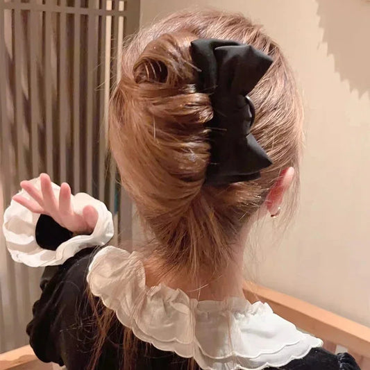Elegant Black Bow U-Shaped Hair Clip | Boutique Hairpin Hair Clip Oasis Select