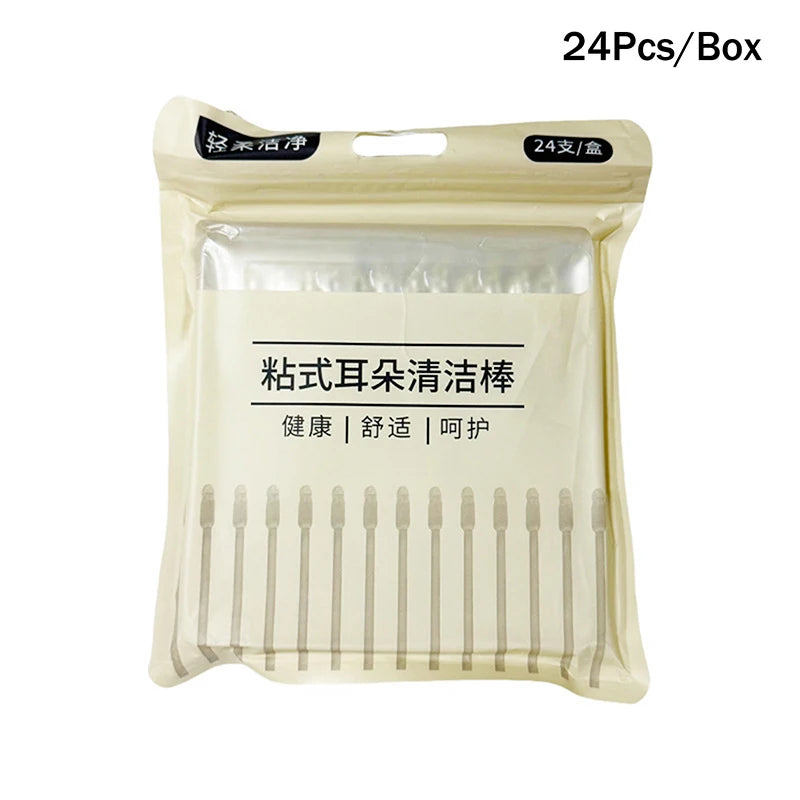 24-Pack Sticky Ear Wax Cleaner | Soft Tip Earwax Remover Tool