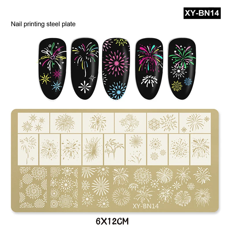 Nail Stamping Plates 12x6cm – Butterfly Flower Bowknot Designs