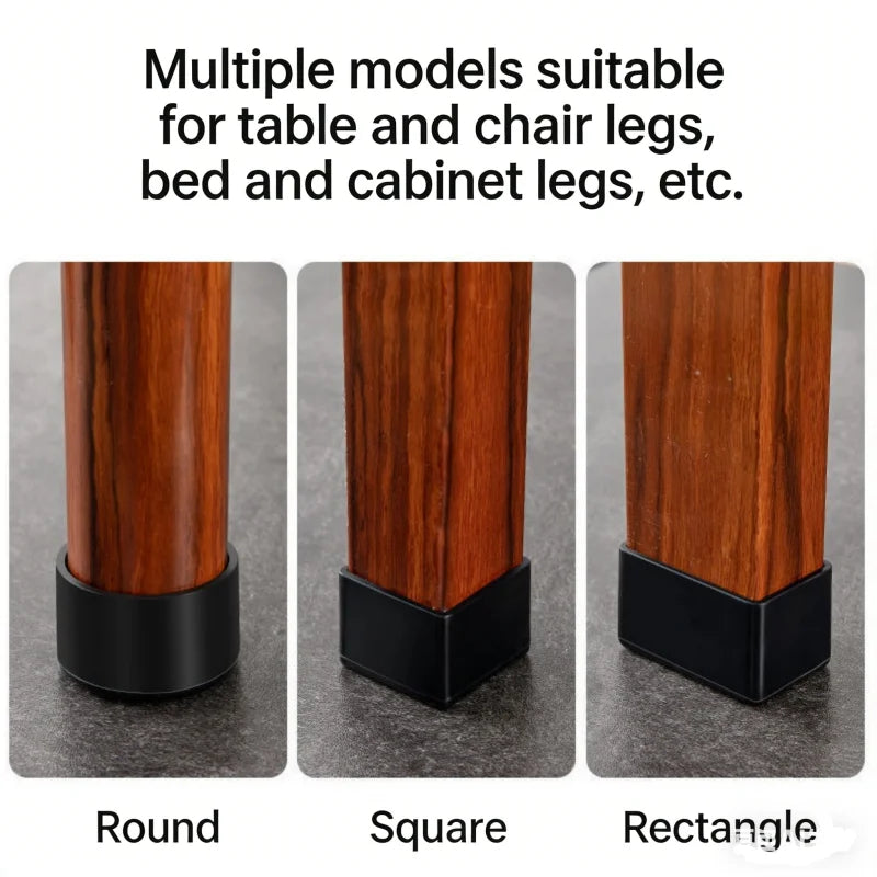 8-Pack Silicone Furniture Leg Caps – Floor Protector Covers
