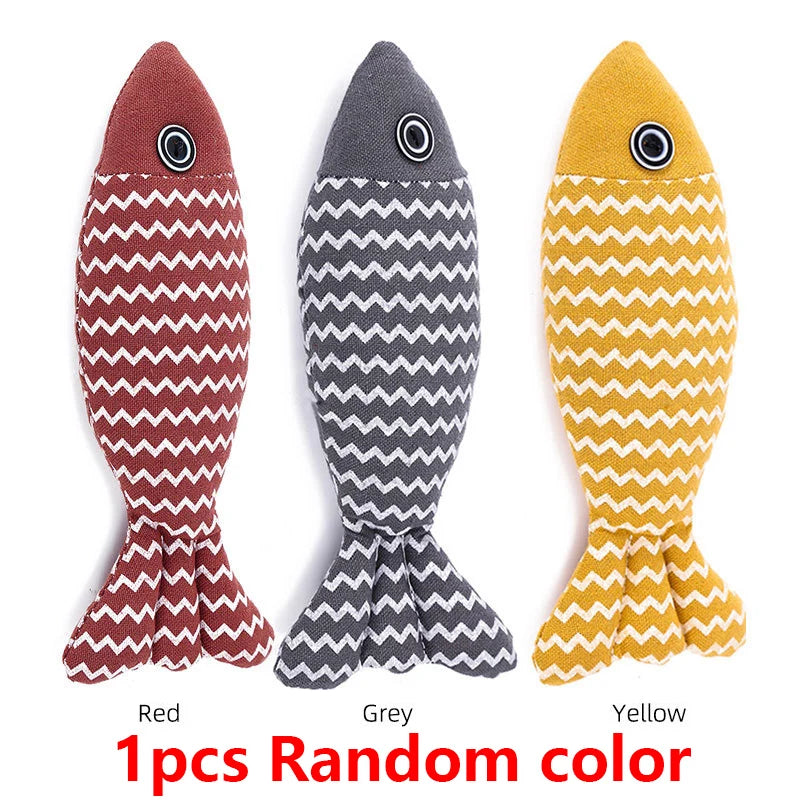 Interactive Catnip Fish Cat Toy – Teaser Stick & Chew Toy