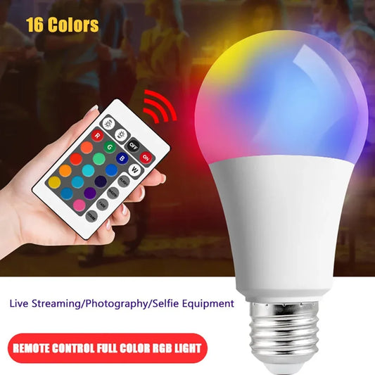 GGbingo Remote Control E27 RGB LED Light Bulb 220V Multicolor Color Changing Lamp with IR for Bedroom Party Home Decor Peaceful Pleasures Health and Wellness