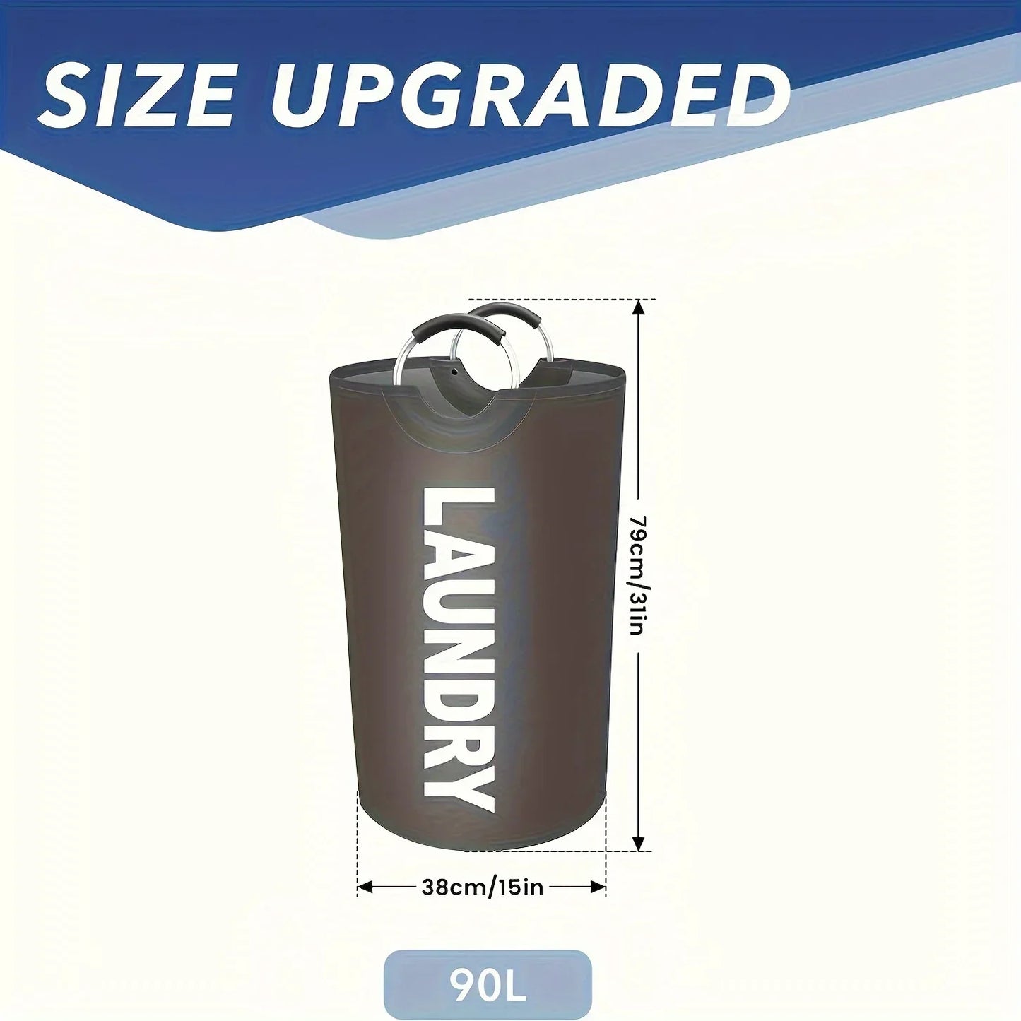 Extra-Large Foldable Waterproof Laundry Basket | Padded Handle
