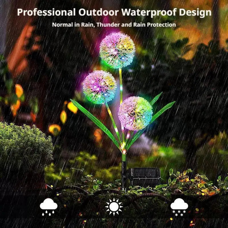 LED Solar Dandelion Flower Lamp Solar Courtyard Light Waterproof For Courtyard Paths Terraces Garden Decoration Peaceful Pleasures Health and Wellness