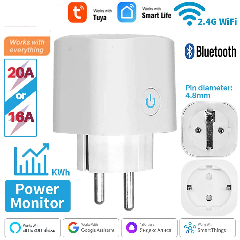 Tuya WiFi Smart Plug EU 16A | Power Monitor, Alexa & Google