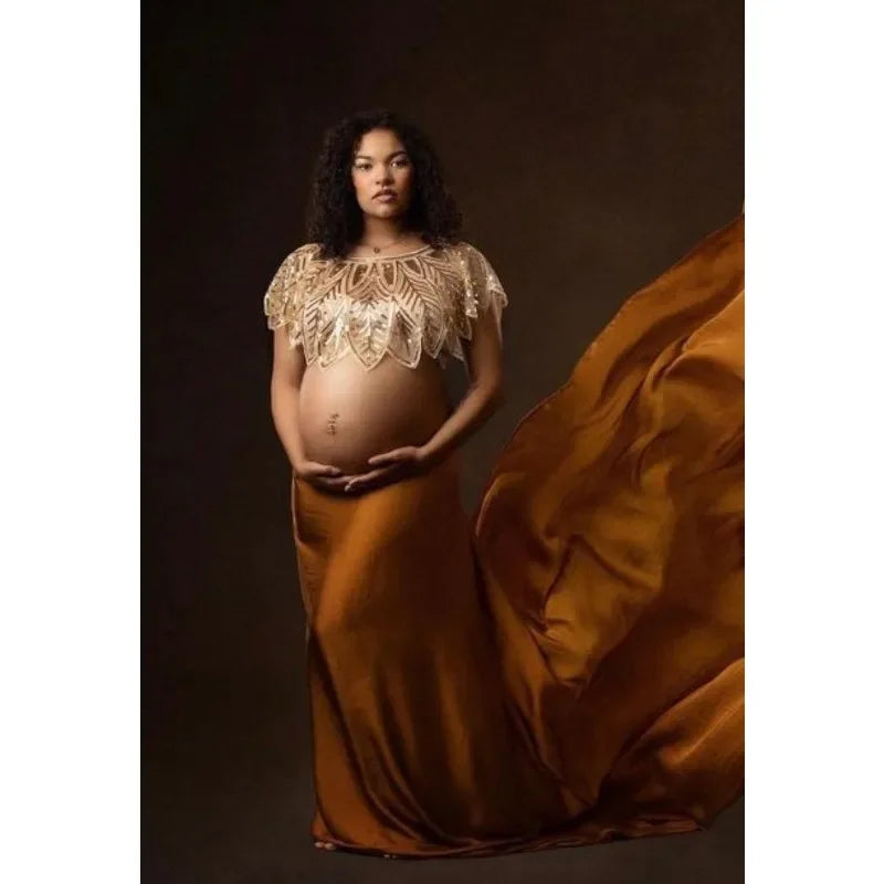Maternity/Boudoir Body Cape Sequin Dresses Photoshoot Baby Shower فساتين حوامل платье для беременных платье Peaceful Pleasures Health and Wellness