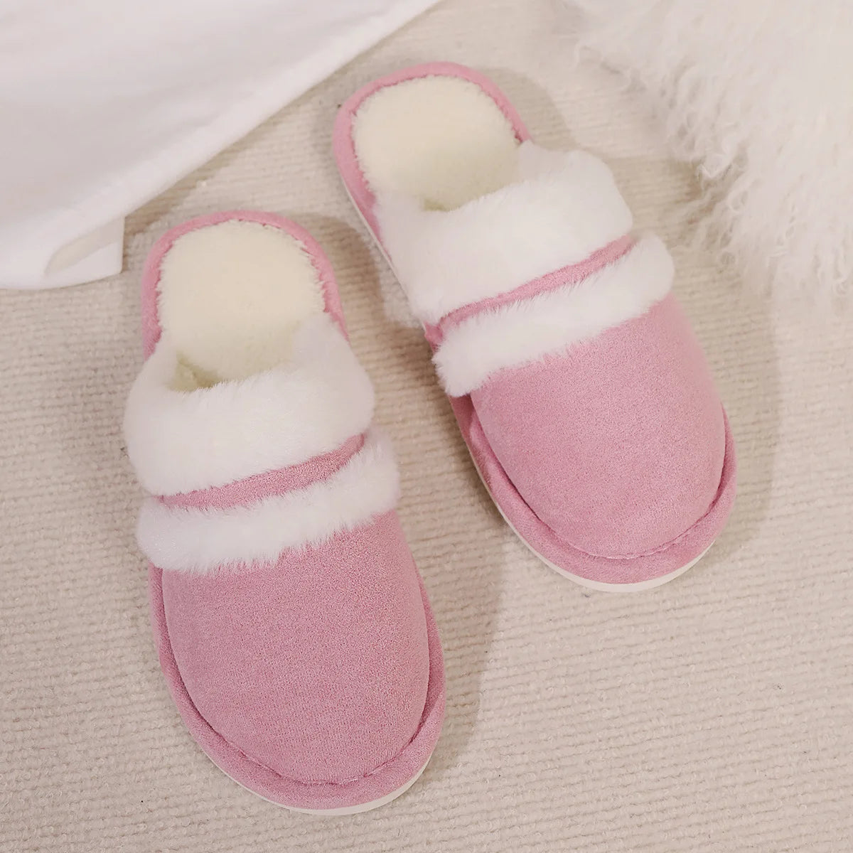 Women's Winter Plush Slippers – Warm Non-Slip Indoor Slides
