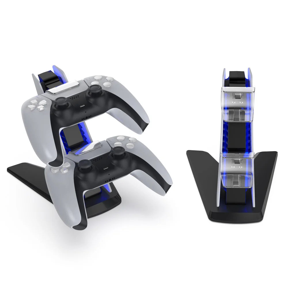 Controller Charger Dock For PS5 Dual Charging Stand Station Cradle For Sony PS 5 Gaming Controller Gamepad Joystick Peaceful Pleasures Health and Wellness