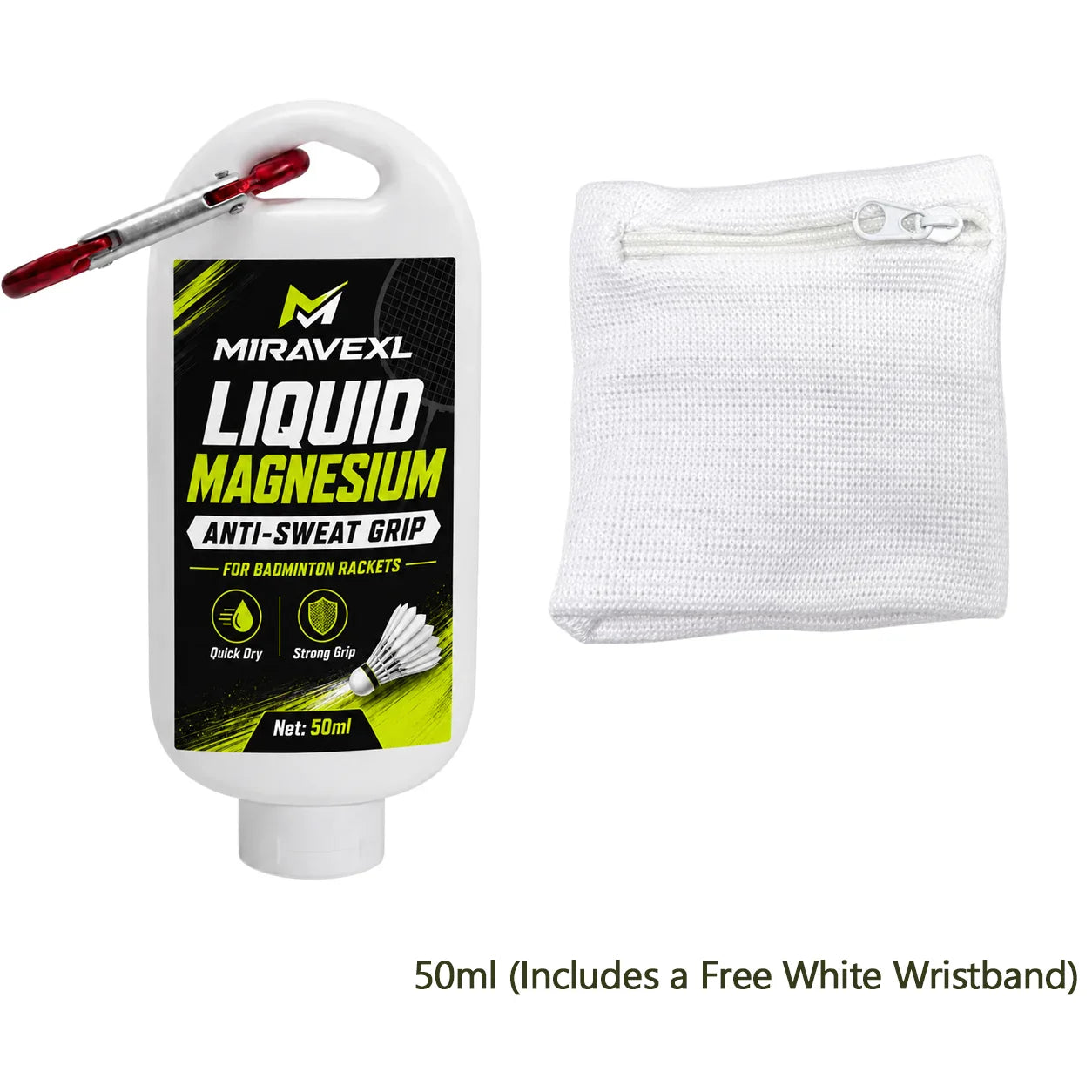 MIRAVEXL Liquid Grip Enhancer for Badminton + Free Wristband
