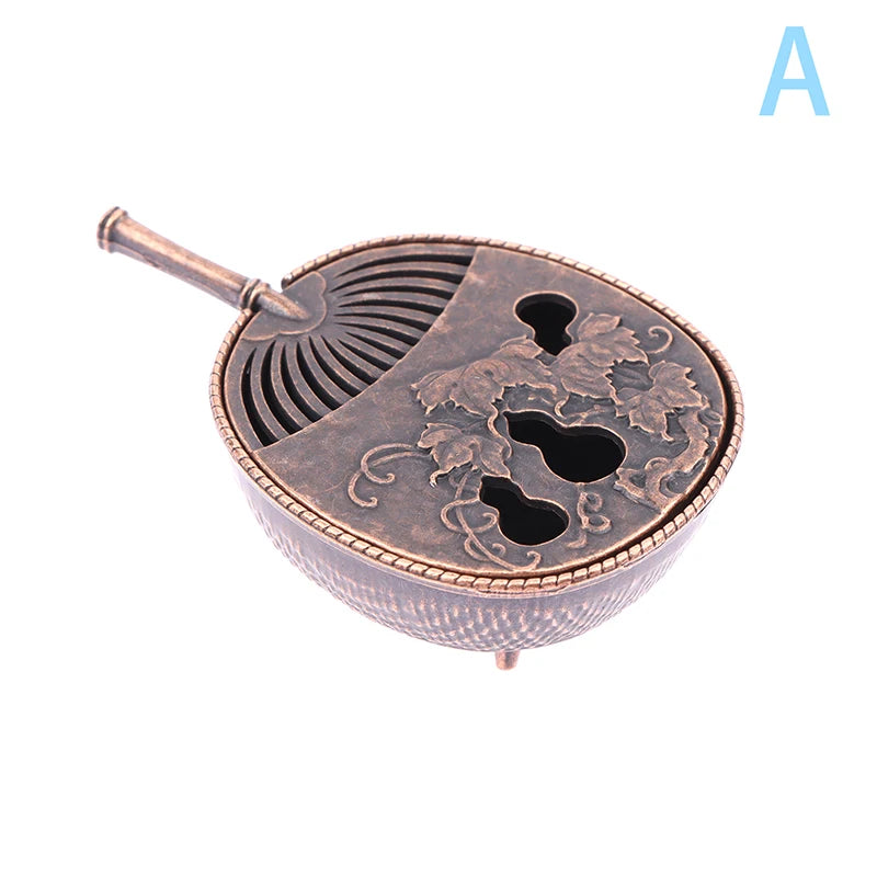 Mini Antique Pocket Incense Burner | Chinese Hollow Zinc Alloy Decor