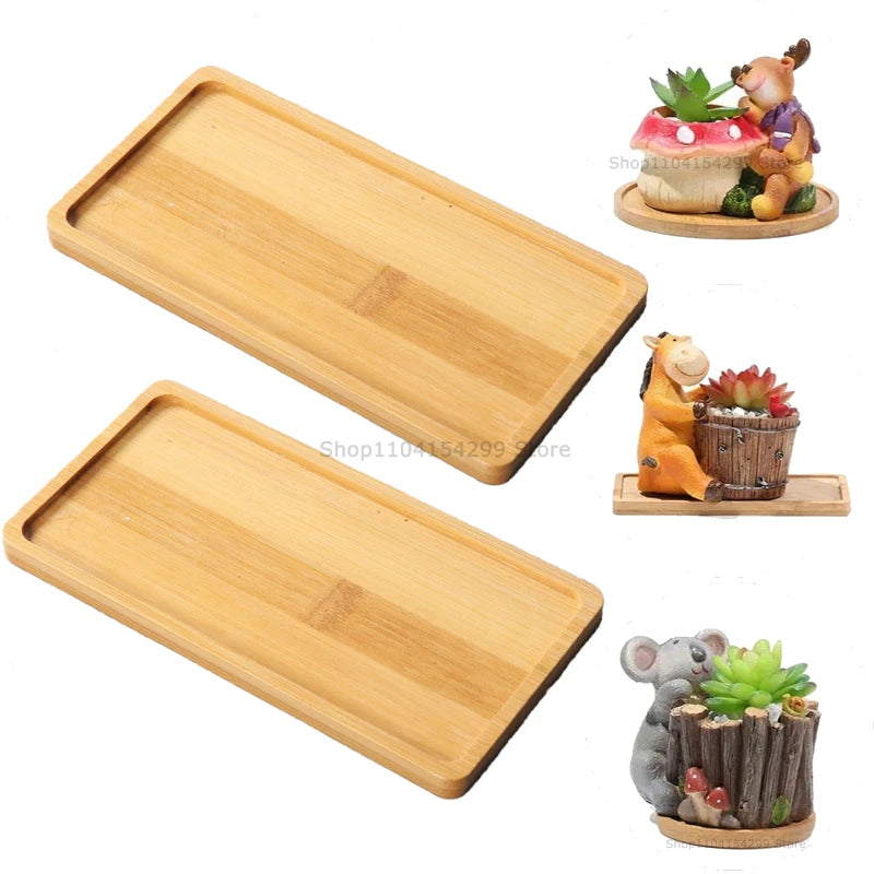 Bamboo Multi-Purpose Tray Set | Plant, Kitchen & Bathroom Use