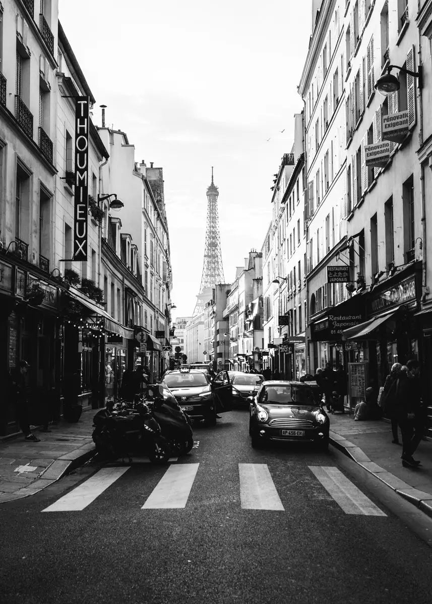 Eiffel Tower Black & White Canvas Wall Art | Paris Print