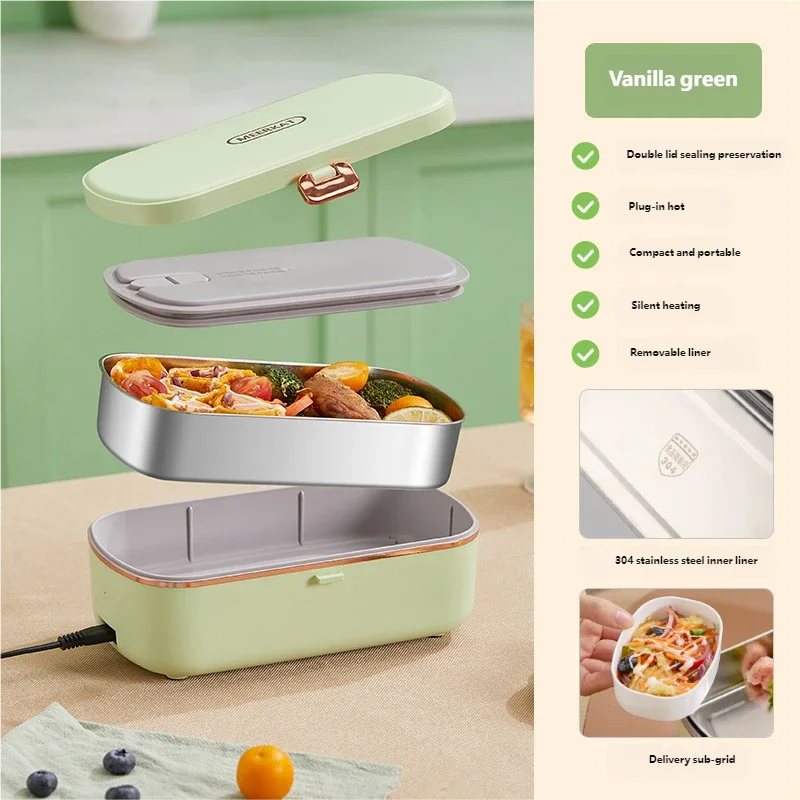 HOMEFISH Electric Lunch Box | Stainless Steel Food Warmer