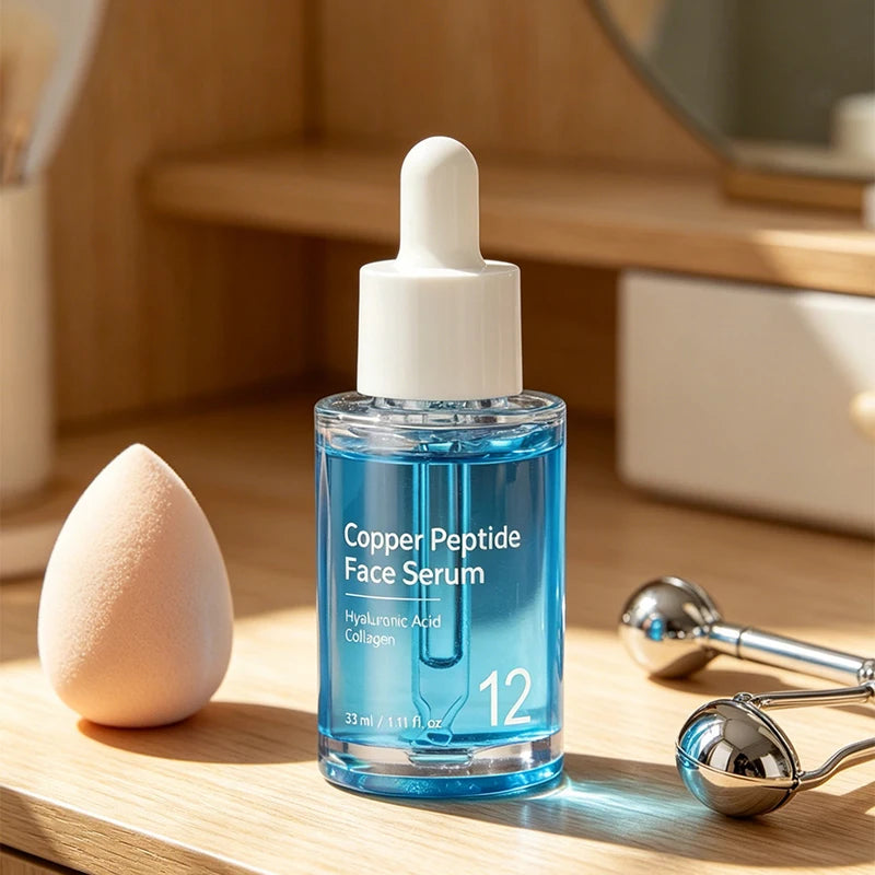 Copper Peptide Face Serum 33ml With Hyaluronic Acid Collagen Deeply Hydrating Nourishing Facial Essence Daily Use Skincare Serum Peaceful Pleasures Health and Wellness