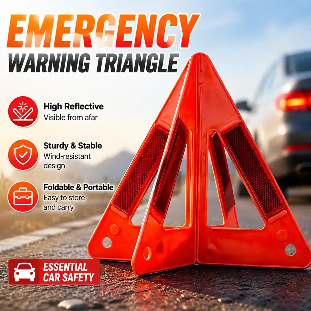 1/2pcs Reflective Triangle Warning Sign Car Emergency Breakdown Warning Triangle Car Tripod Foldable Stop Sign Emergency Tool Peaceful Pleasures Health and Wellness