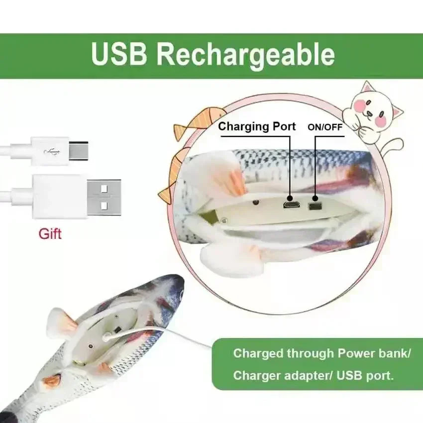 Floppy Fish Cat Toy – USB Rechargeable Interactive Cat Toy